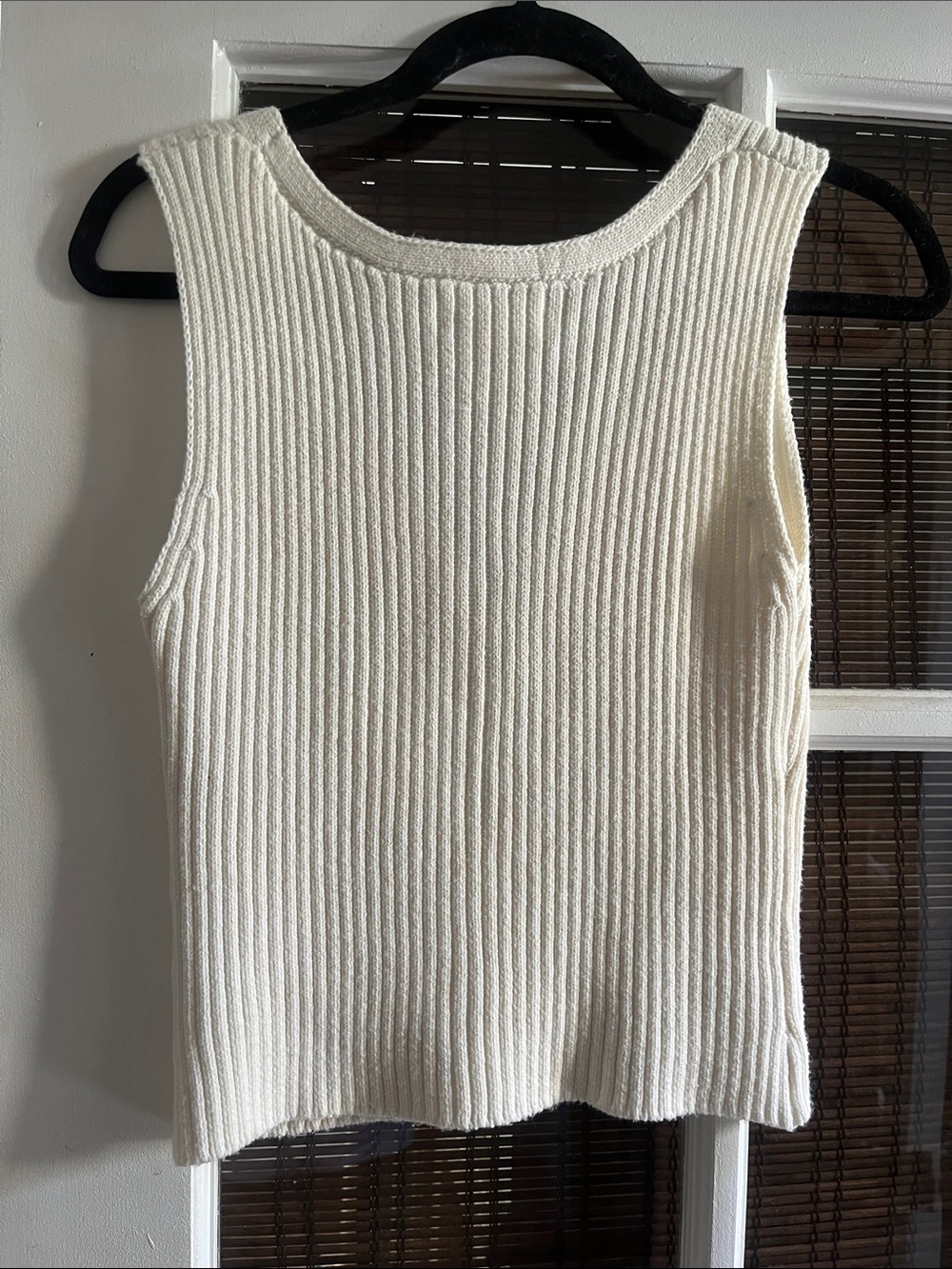 Joie Cream Ribbed Button-Front Knit Tank - Picture 2 of 4